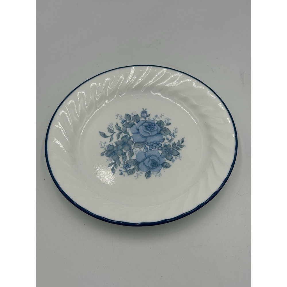 Corelle Blue Velvet‎ Bread Dessert Plate Livingware Swirl Rim Vintage